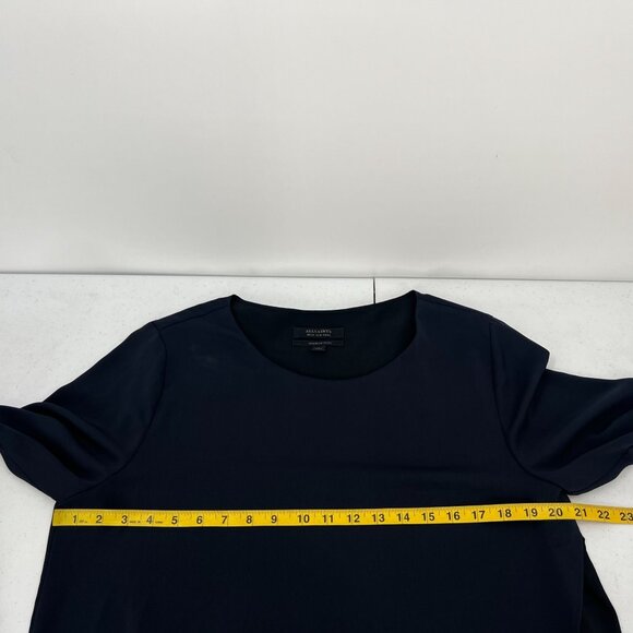 AllSaints 10 Black Roder Shift Dress Japanese Cloth Silk Viscose Minimalist - Picture 10 of 13